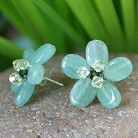 Novica blue flower earrings