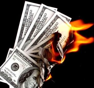 Money going up in flames
